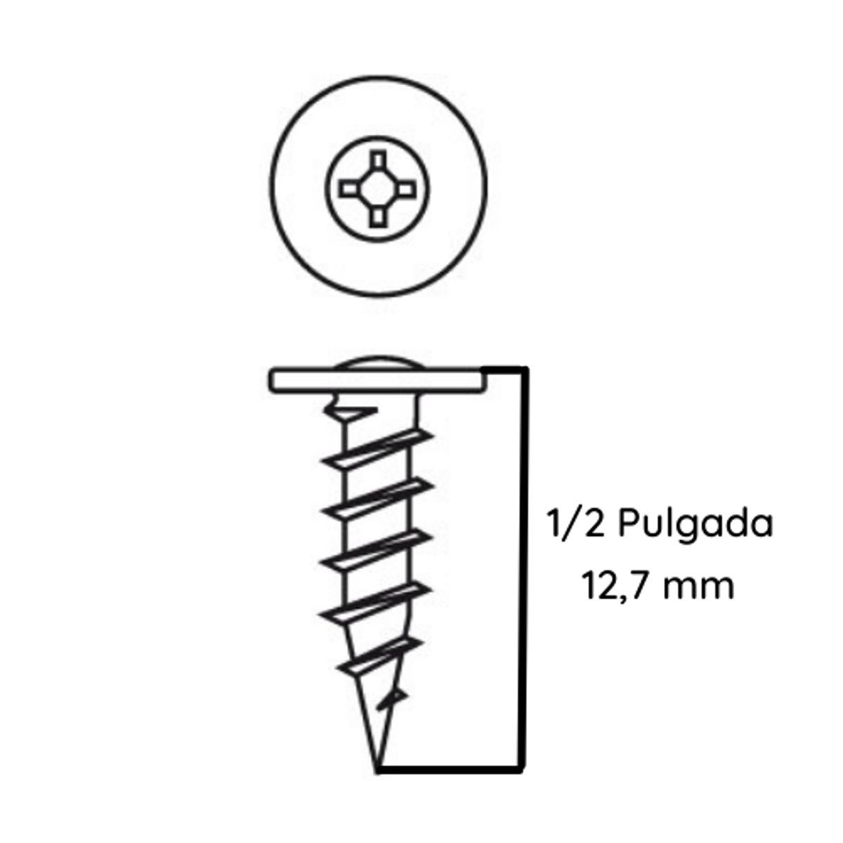 GENERICO - Tornillo Cabeza De Lenteja 8 x 1/2 Punta Fina 1000 UND