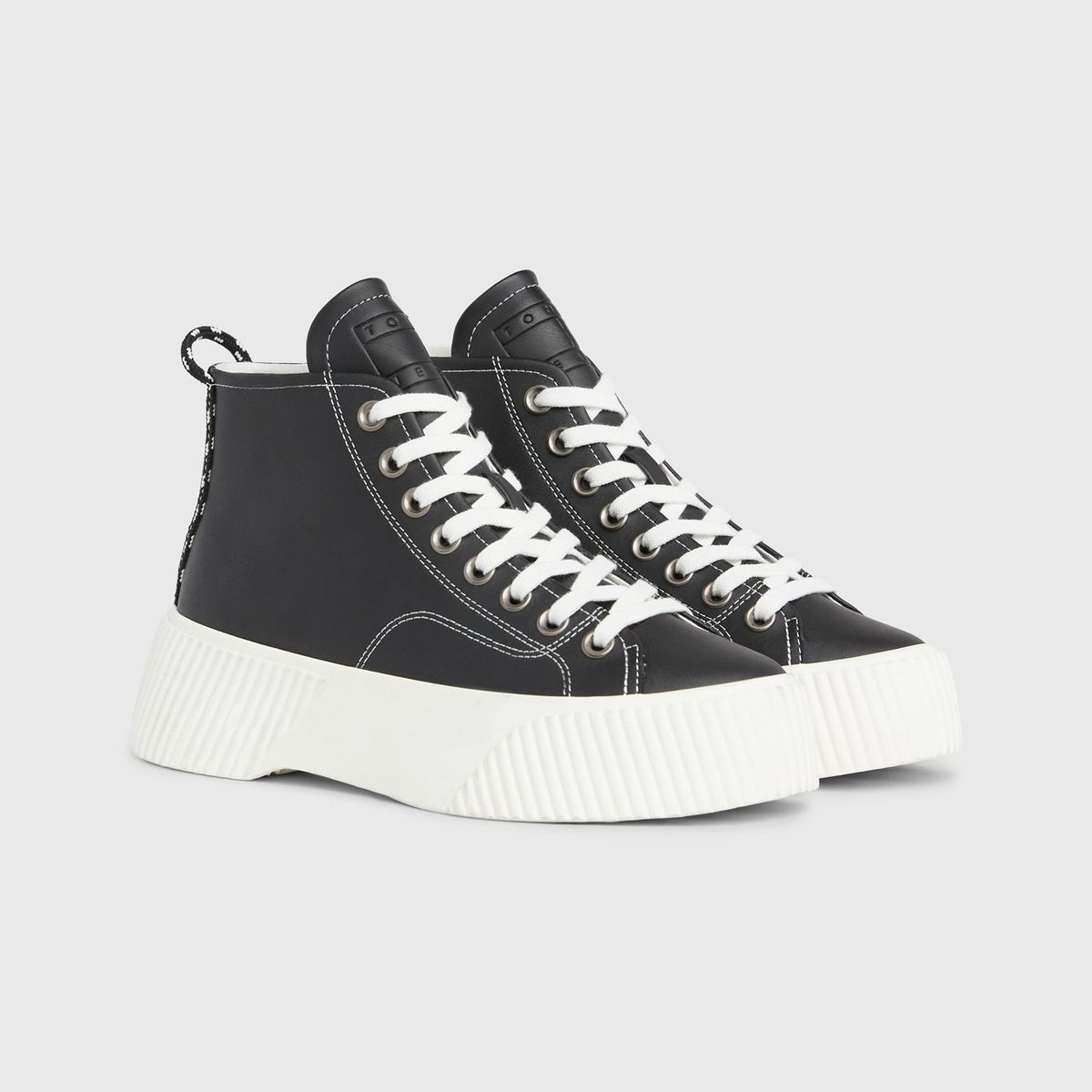 TOMMY HILFIGER - Zapatillas Caña Alta Y Plataforma Negro Tommy Hilfiger