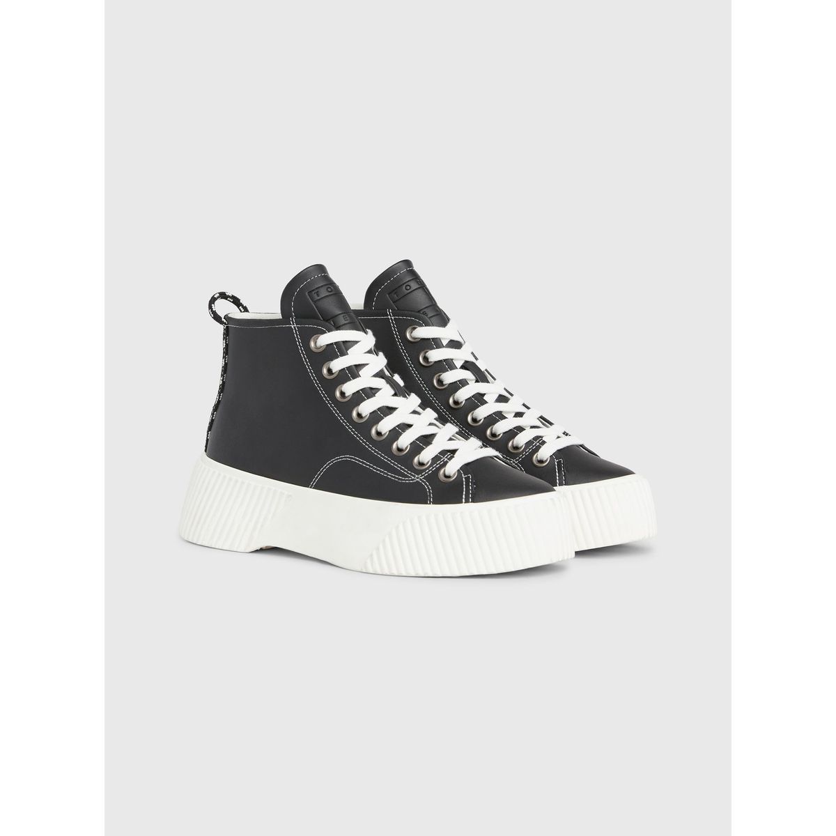 TOMMY HILFIGER - Zapatillas Caña Alta Y Plataforma Negro Tommy Hilfiger