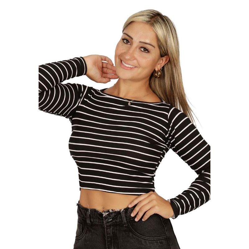 DIVINO JEANS - Polera Almendra II Negra Divino Jeans