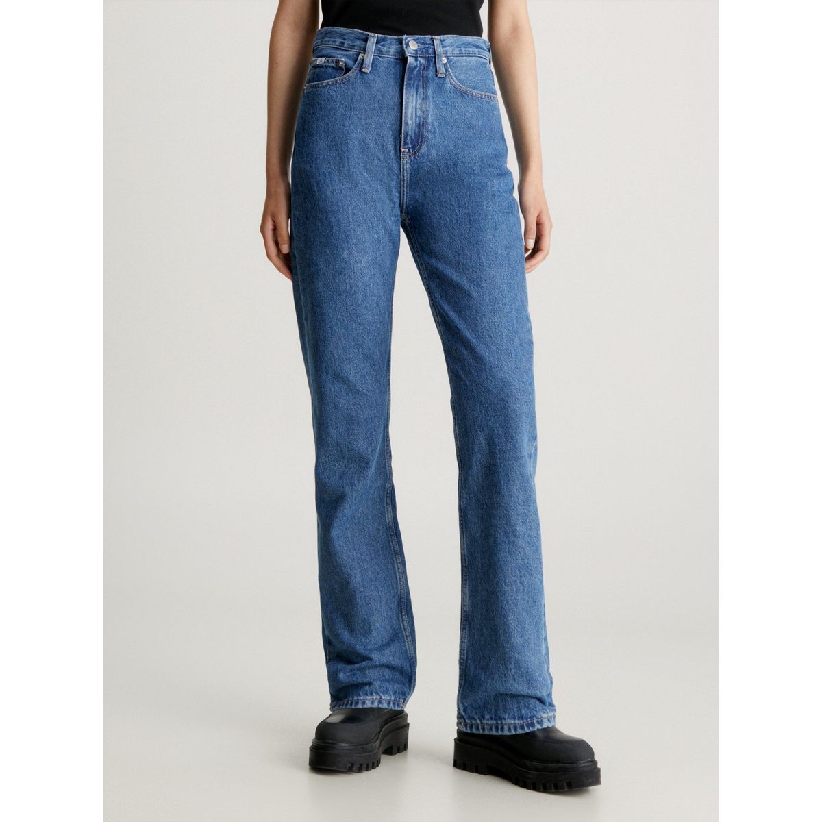 CALVIN KLEIN - Jeans High Rise Straight Azul Calvin Klein