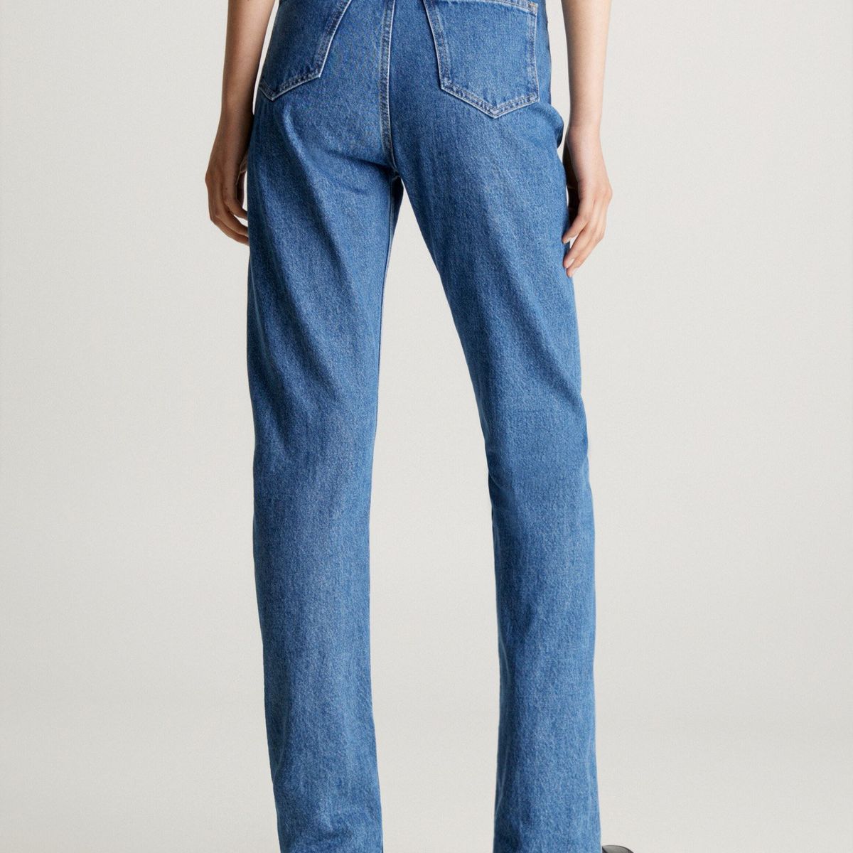 CALVIN KLEIN - Jeans High Rise Straight Azul Calvin Klein