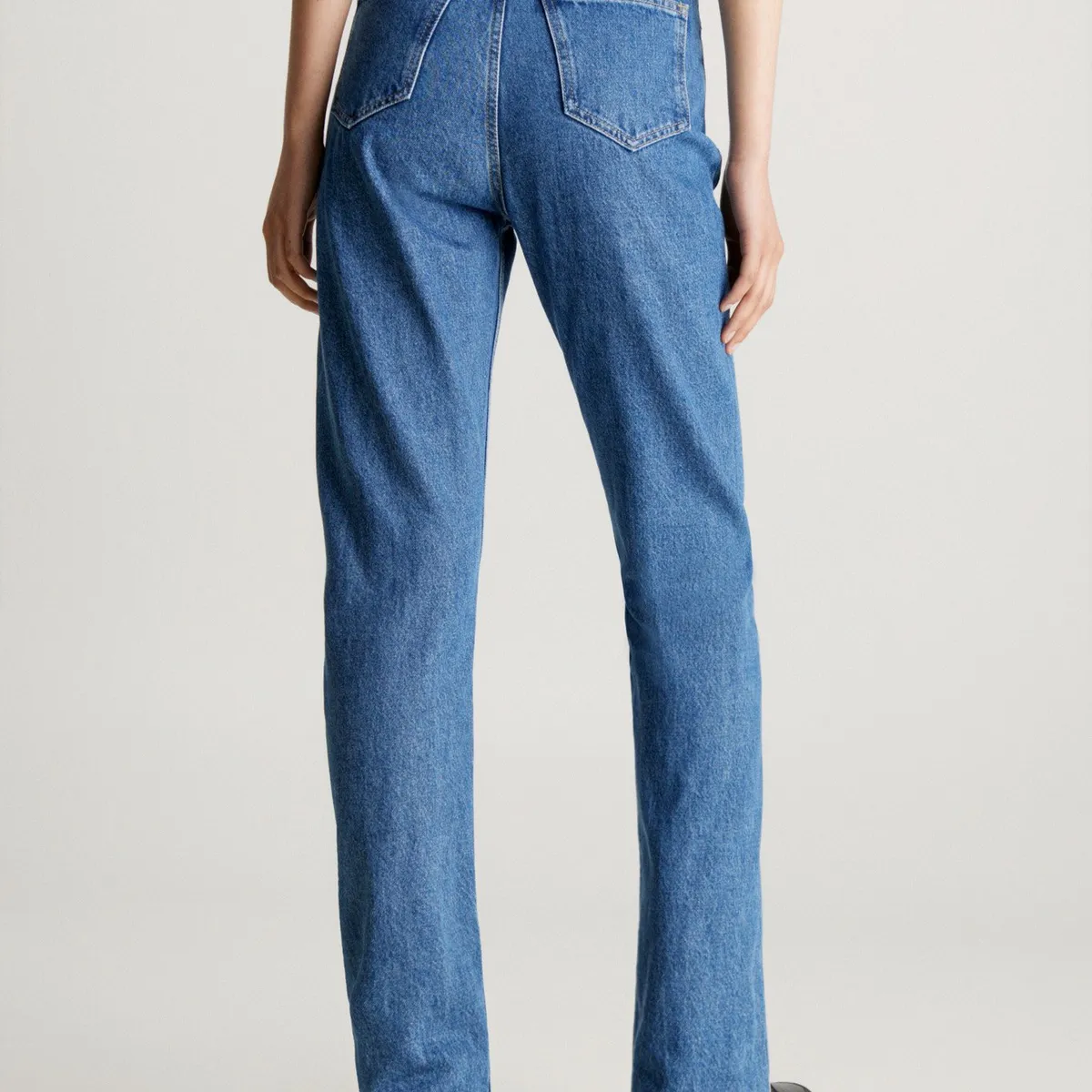 CALVIN KLEIN - Jeans High Rise Straight Azul Calvin Klein
