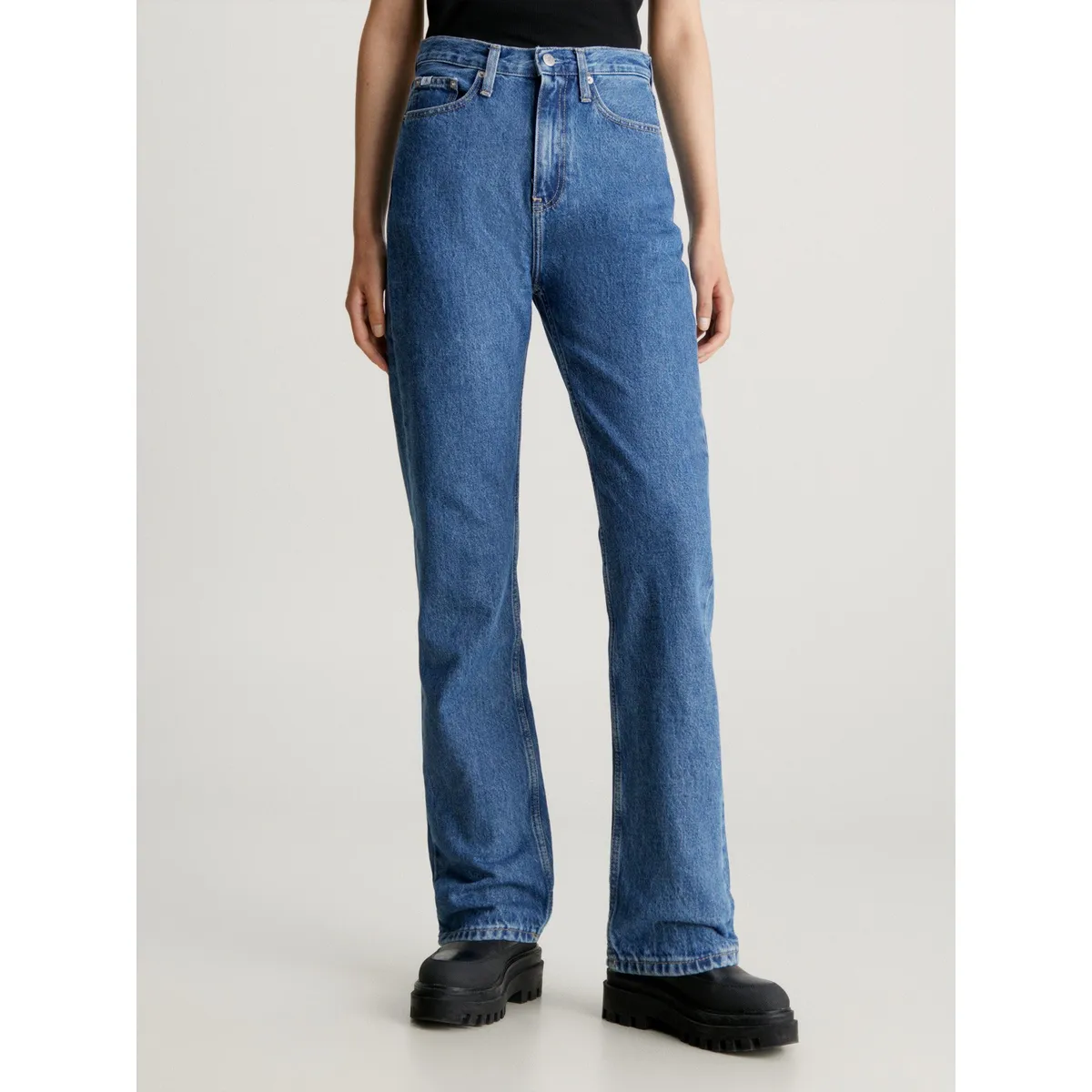 CALVIN KLEIN - Jeans High Rise Straight Azul Calvin Klein