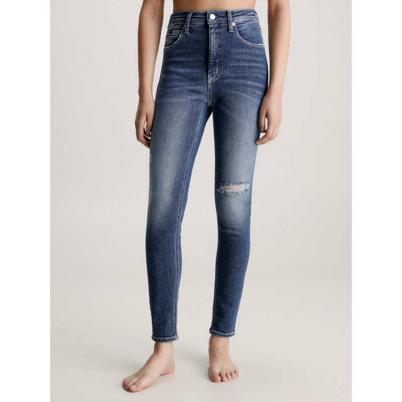 CALVIN KLEIN - Jeans High Rise Super Skinny Ankle Azul Calvin Klein