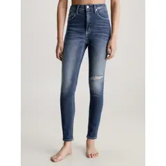 CALVIN KLEIN - Jeans High Rise Super Skinny Ankle Azul