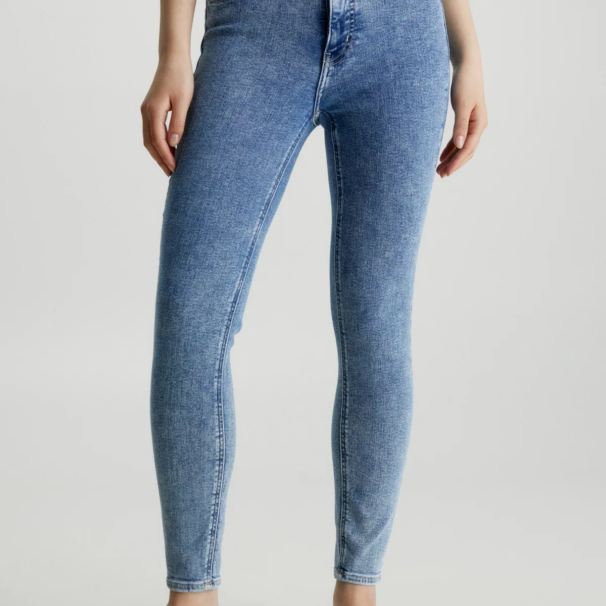 CALVIN KLEIN - Jeans High Rise Super Skinny Ankle Azul Calvin Klein