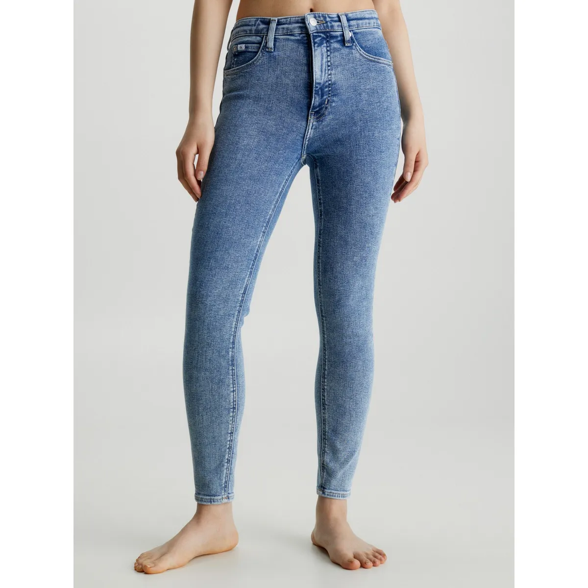 CALVIN KLEIN - Jeans High Rise Super Skinny Ankle Azul Calvin Klein
