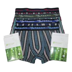 GARSIL - 12 Boxer Con Fibra de Bambu Para Hombre - Diseño Rayas.