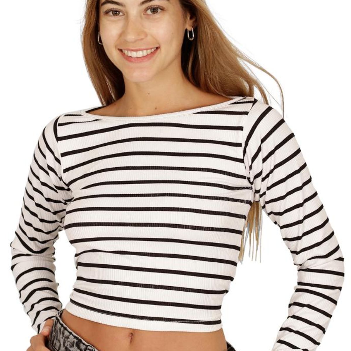 DIVINO JEANS - Polera Almendra I Blanca Divino Jeans