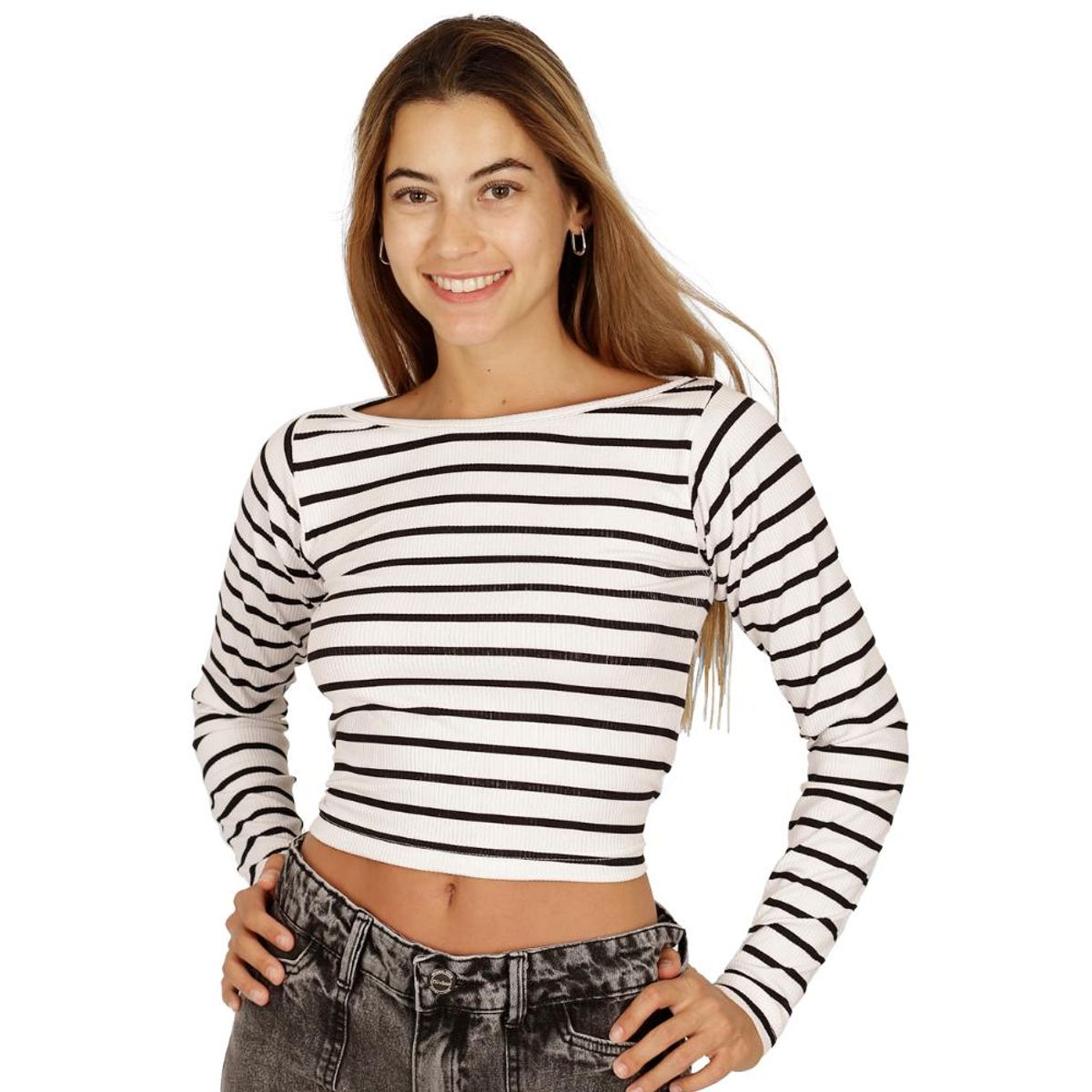 DIVINO JEANS - Polera Almendra I Blanca Divino Jeans