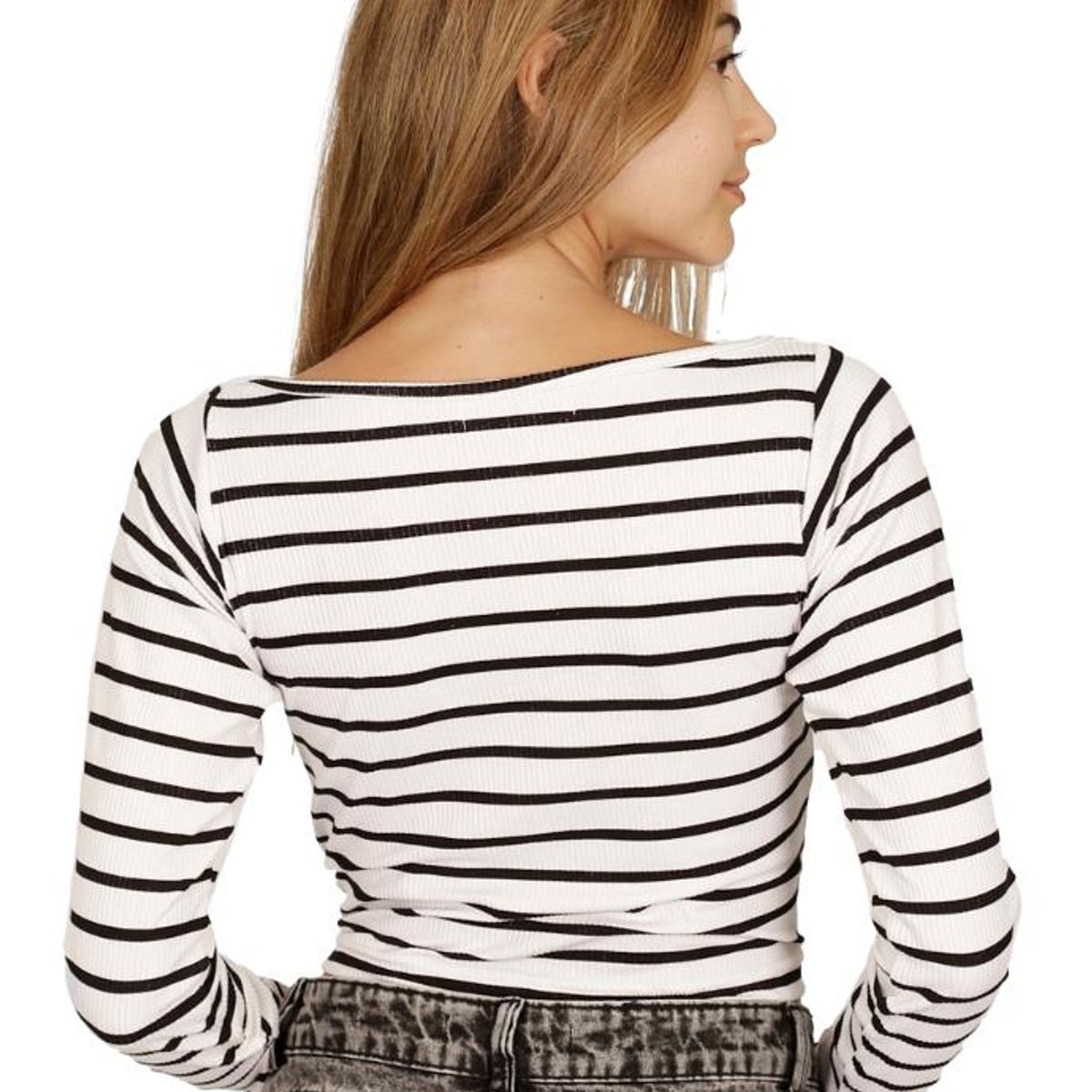 DIVINO JEANS - Polera Almendra I Blanca Divino Jeans