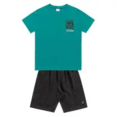 COYOTE KIDS - Conjunto polera turquesa y short - Turquesa