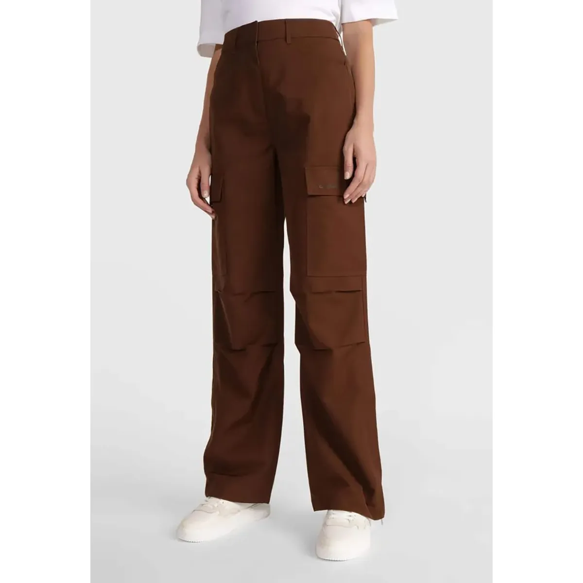CALVIN KLEIN - Pantalón Cargo Zipped Loose Café Calvin Klein