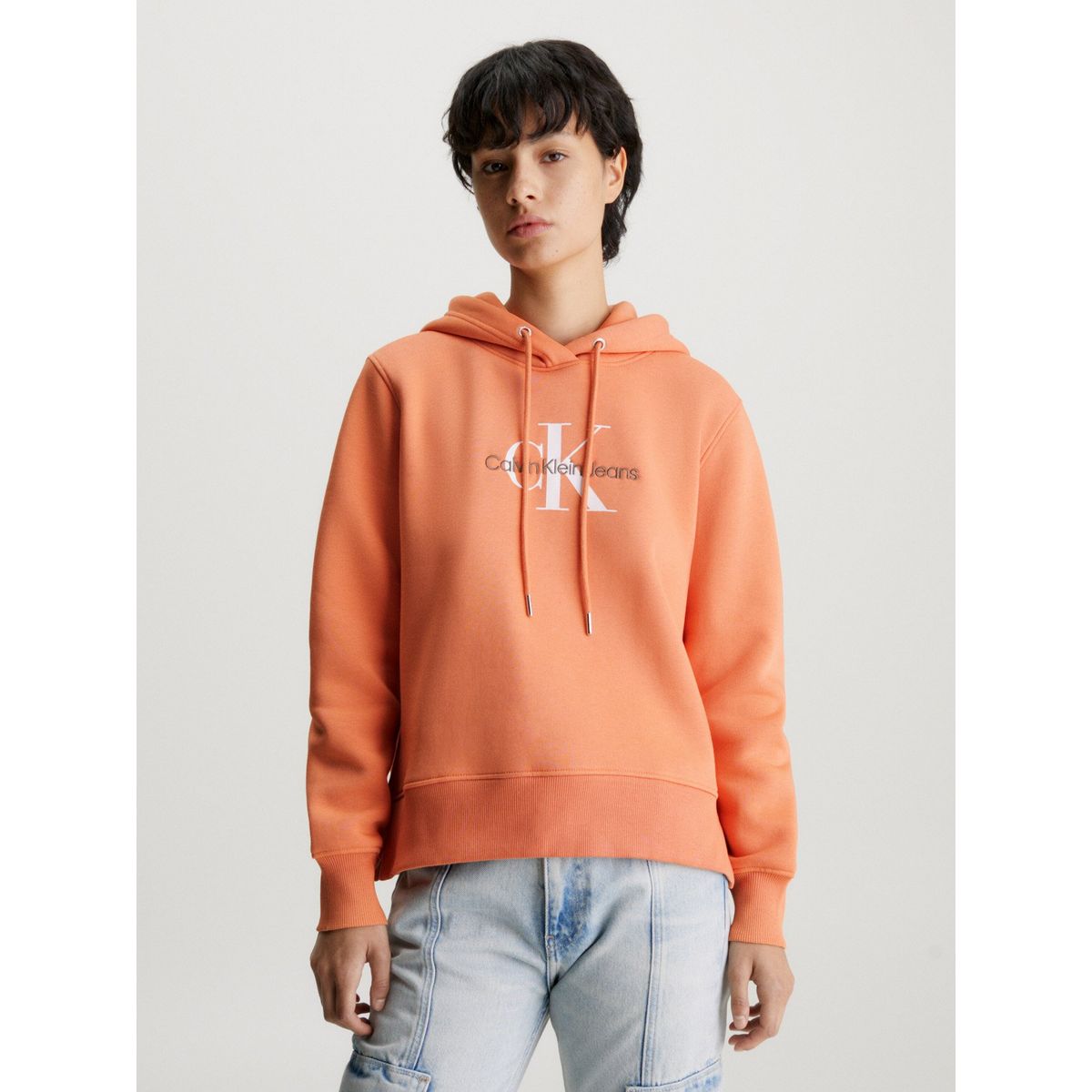 CALVIN KLEIN - Polerón con Gorro Archival  Naranja Calvin Klein