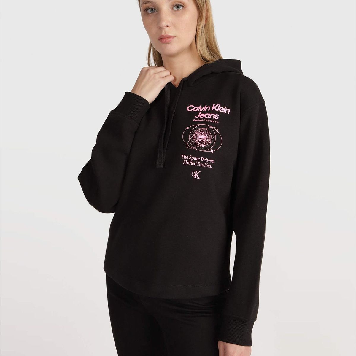 CALVIN KLEIN - Polerón con Gorro Galaxy Print Negro Calvin Klein