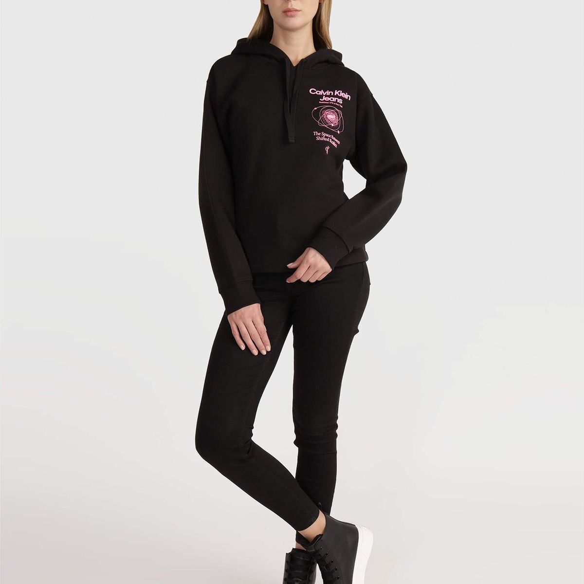 CALVIN KLEIN - Polerón con Gorro Galaxy Print Negro Calvin Klein