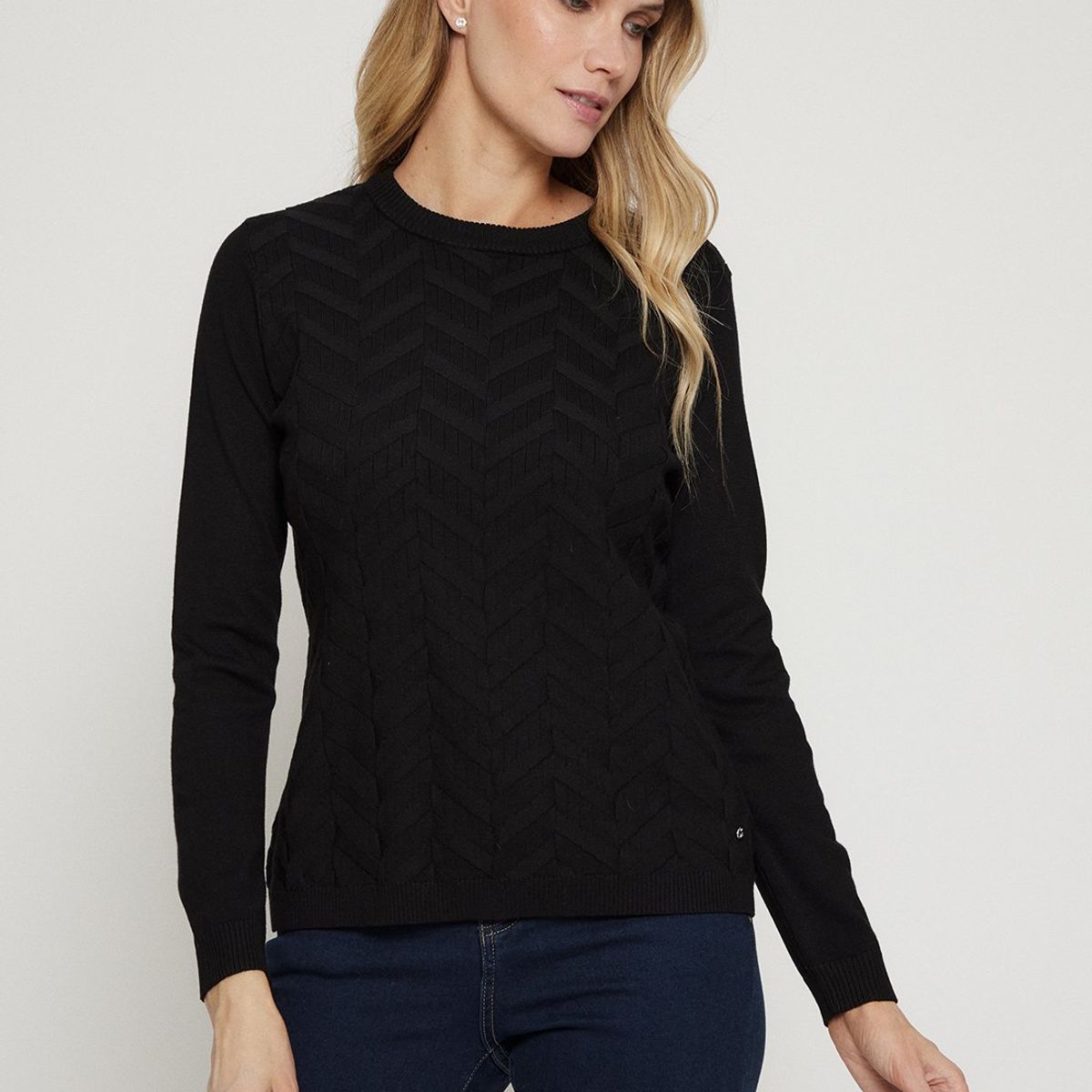 MA GRIFFE - Sweater Negro Mujer Magriffe