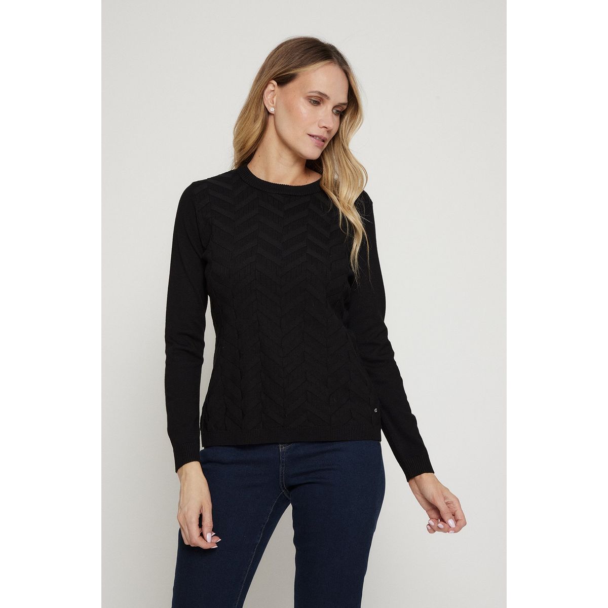 MA GRIFFE - Sweater Negro Mujer Magriffe