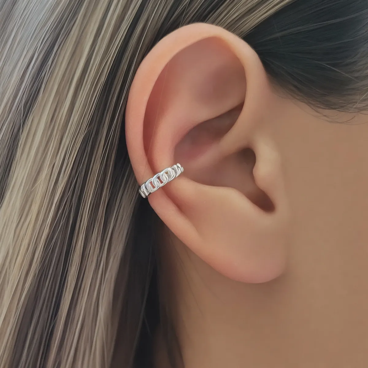 COGGIOLA - Aro Ear Cuff Grumet Plata Fina 925