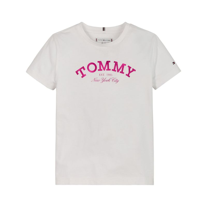 TOMMY HILFIGER - Polera Nyc Logo De Algodón Blanco Tommy Hilfiger