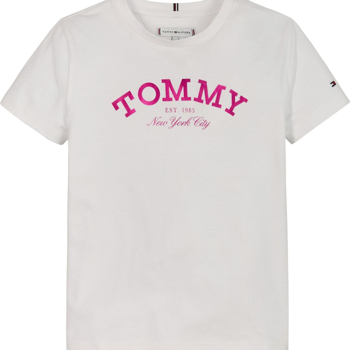 TOMMY HILFIGER - Polera Nyc Logo De Algodón Blanco Tommy Hilfiger