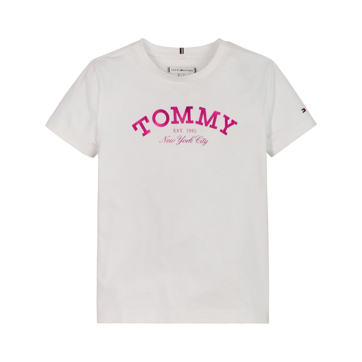 TOMMY HILFIGER - Polera Nyc Logo De Algodón Blanco Tommy Hilfiger