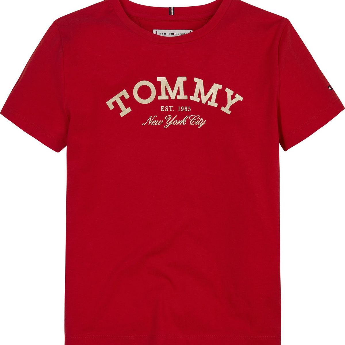 TOMMY HILFIGER - Polera Nyc Logo De Algodón Rojo Tommy Hilfiger