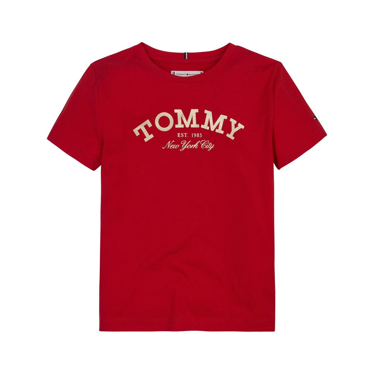 TOMMY HILFIGER - Polera Nyc Logo De Algodón Rojo Tommy Hilfiger