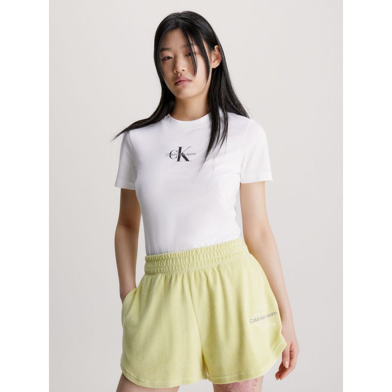 CALVIN KLEIN - Polera Monologo Slim Fit Blanco Calvin Klein