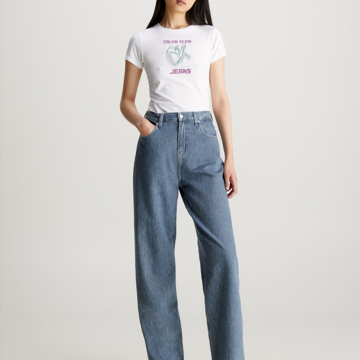 CALVIN KLEIN - Polera Hyper Real Blanco Calvin Klein