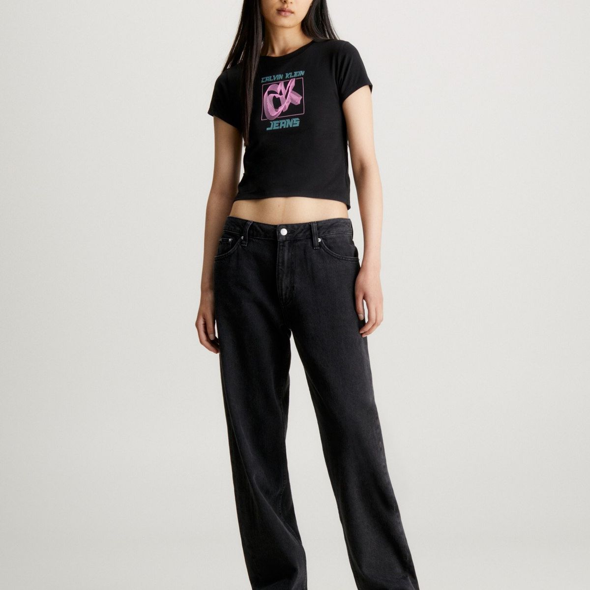 CALVIN KLEIN - Polera Hyper Real Negro Calvin Klein