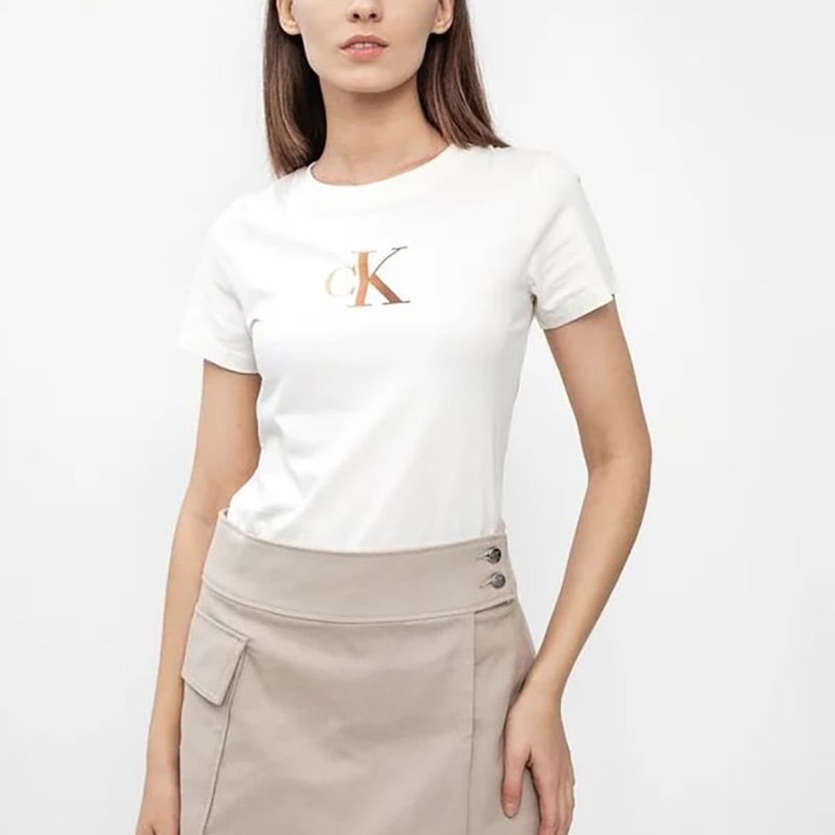 CALVIN KLEIN - Polera Gradient Ck Blanco Calvin Klein