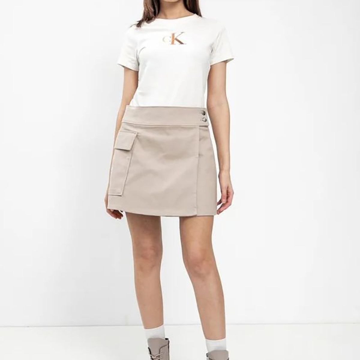 CALVIN KLEIN - Polera Gradient Ck Blanco Calvin Klein