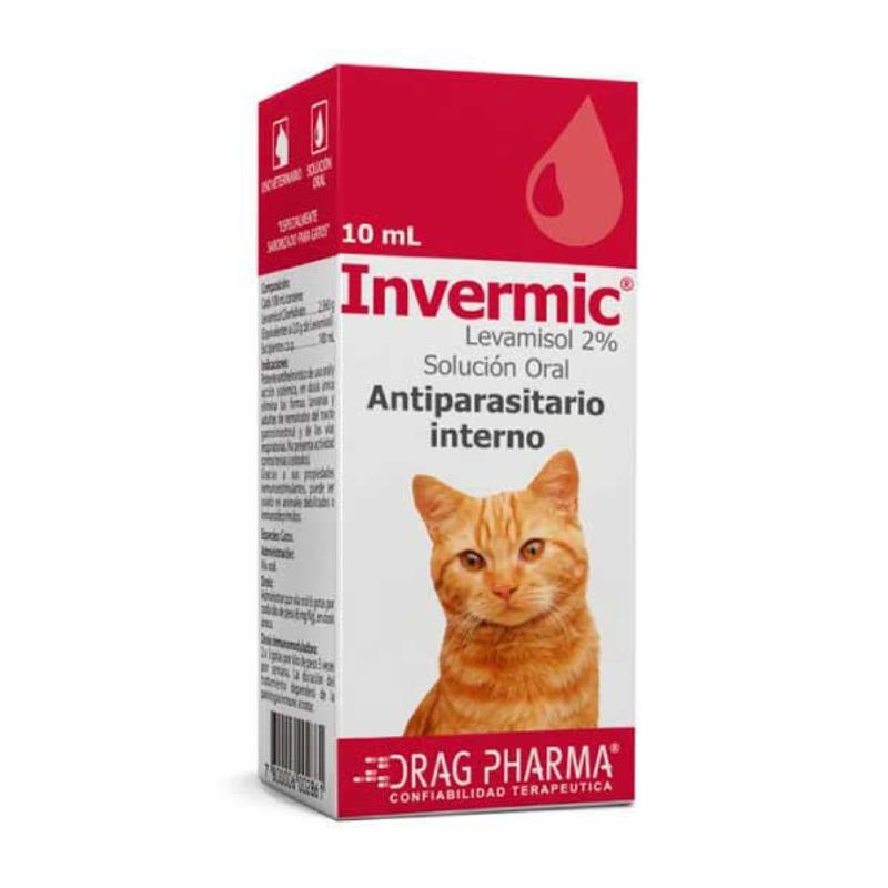 DRAG PHARMA - Invermic Antiparasitario en Gotas para Gatos 10ml