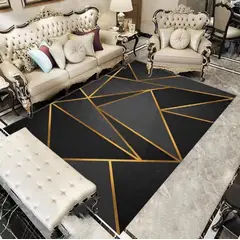 GENERICO - ALFOMBRAS CON DISEÑO DE RAYAS DORADA 200X240 CM ILUSION 3D TF