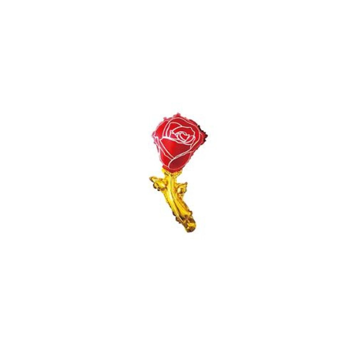 GENERICO - Globo Metalico Mini Rosa Roja y Dorada 19X37Cm