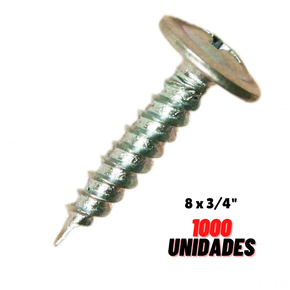 GENERICO - Tornillo Cabeza De Lenteja 8 x 3/4 Punta Fina 1000 UND