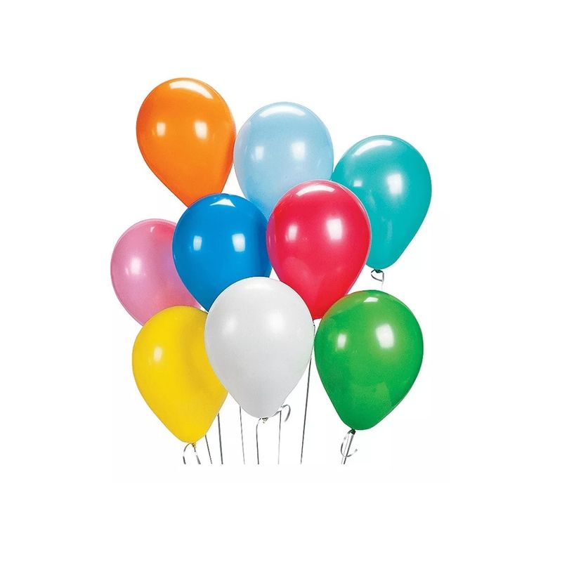 GENERICO - Set De 50 Globos Multicolor / Medida 25 cm