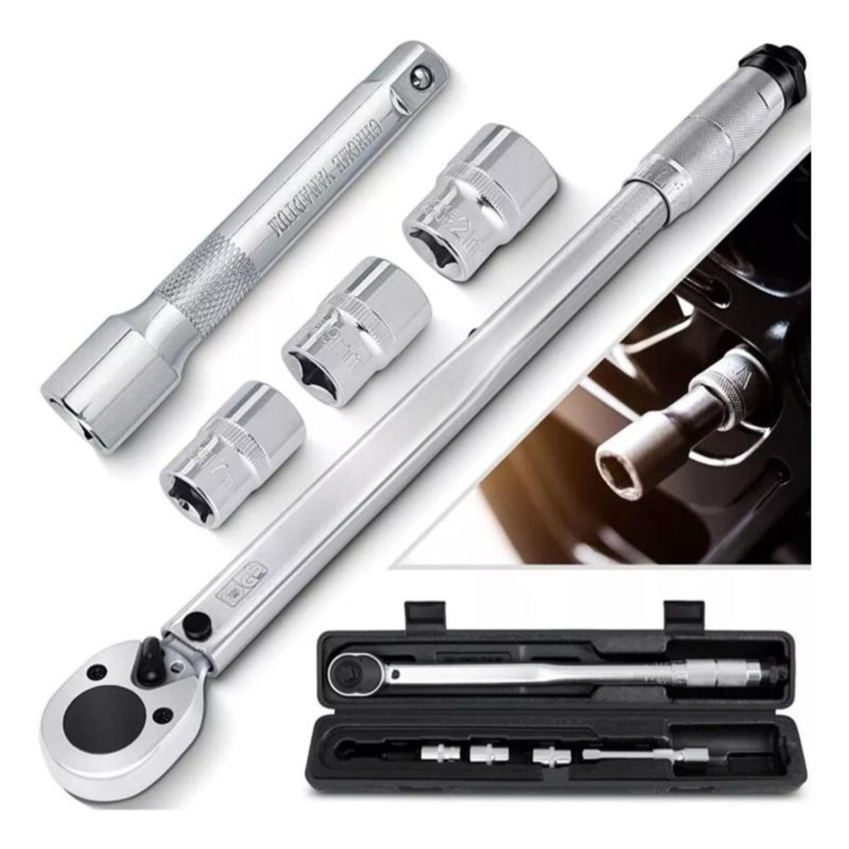 GENERICO - Torquímetro 12 Llave Dinamométrica 28-210 Nm