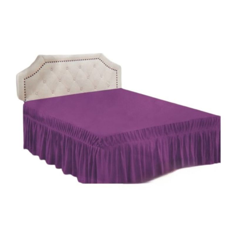 GENERICO - Faldón de cama - Faldones para base cama King MORADO