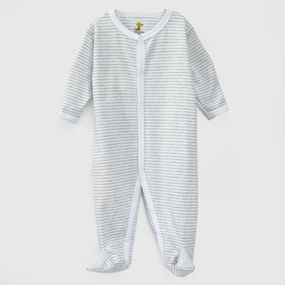 COYOTE KIDS - Enterito gris rayas blancas algodón peruano - Gris