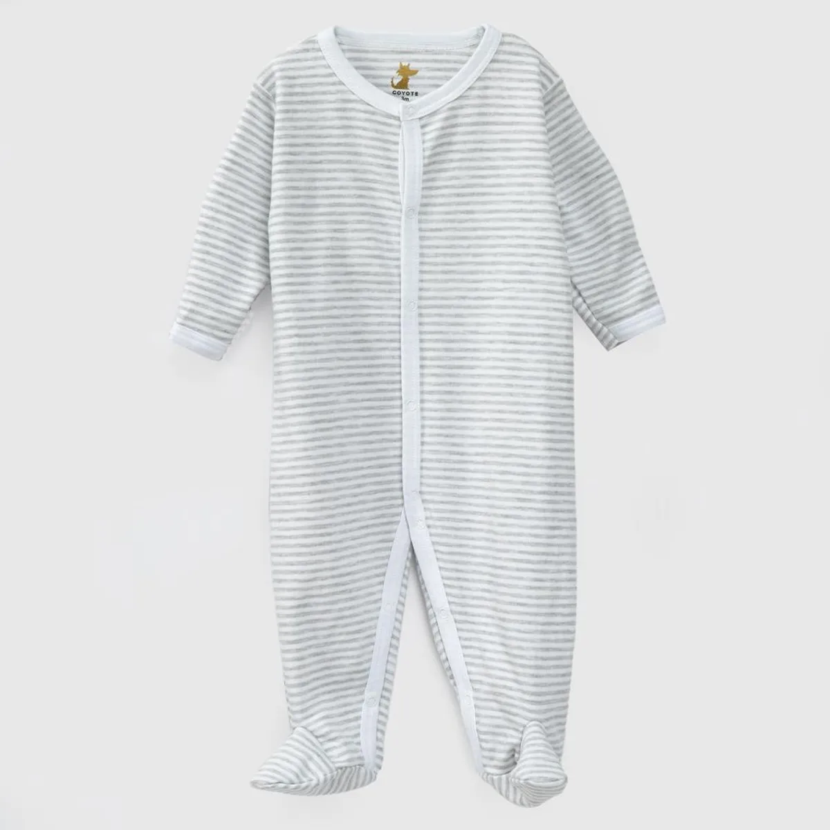 COYOTE KIDS - Enterito gris rayas blancas algodón peruano - Gris