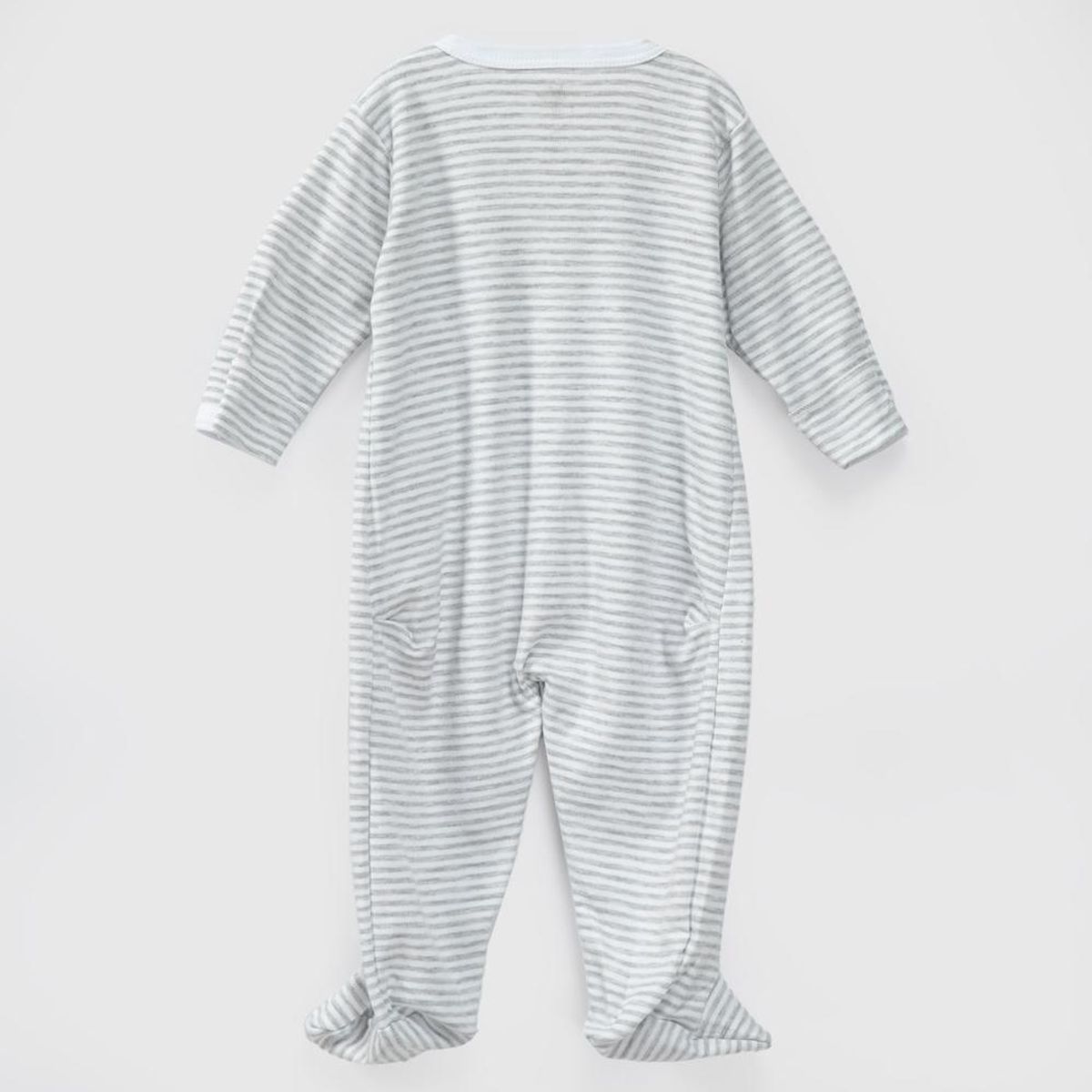 COYOTE KIDS - Enterito gris rayas blancas algodón peruano - Gris