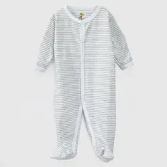 COYOTE KIDS - Enterito gris rayas blancas algodón peruano - Gris
