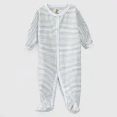 COYOTE KIDS - Enterito gris rayas blancas algodón peruano - Gris