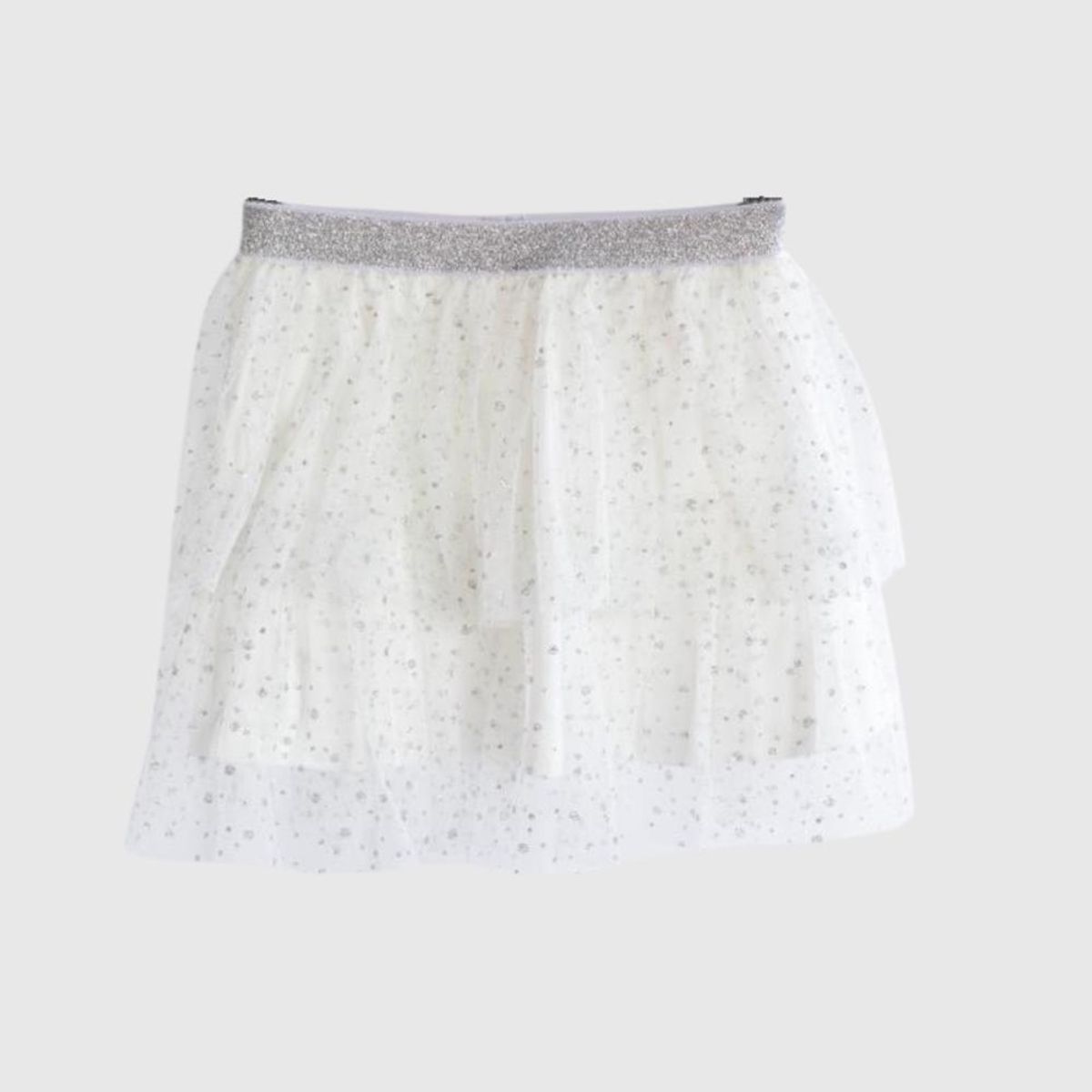 COYOTE KIDS - Falda tutu blanca brillos grises algodón peruano - Gris