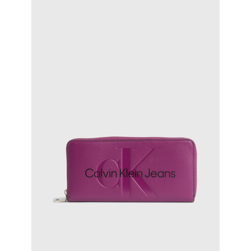 CALVIN KLEIN - Billetera Sculpted Mono Morado Calvin Klein