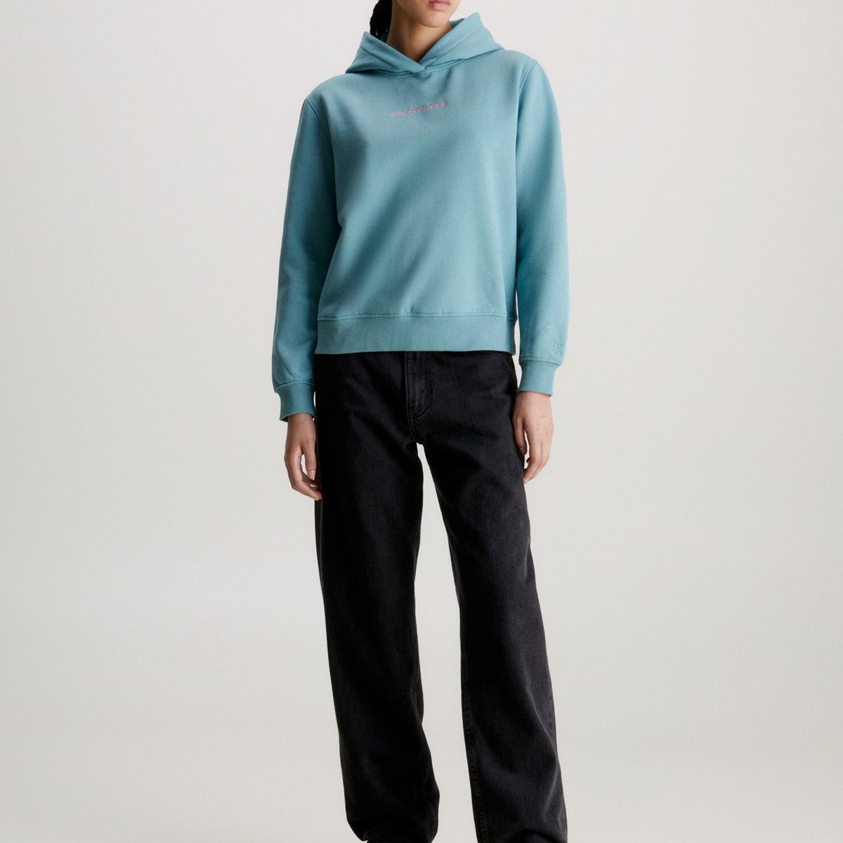 CALVIN KLEIN - Polerón con Gorro Institutional Regular Verde Calvin Klein