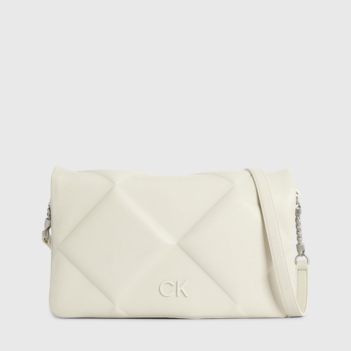 CALVIN KLEIN - Cartera Clutch Re-Lock Quilt Blanco Calvin Klein